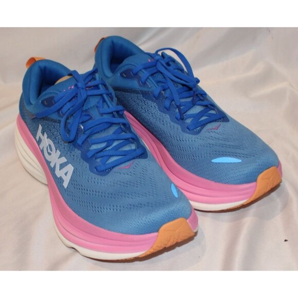 NIB Hoka One Women's Bondi 8 CSAA BLUE PINK RUNNING SNEAKERS SZ 11 WIDE NIB - Picture 2 of 6